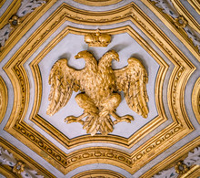 Double Headed Eagle Emblem Of The Habsburg Empire, In The Church Of Santa Maria Dell'Anima, In Rome, Italy. 