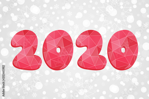 2020 Polygonal Symbol Happy New Year Abstract Triangle