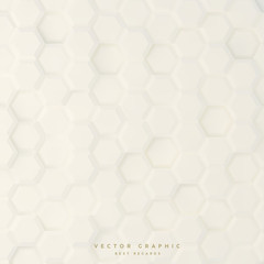 Poster - Hexagon white pattern, geometric background, abstract 3d volumetric vector backdrop