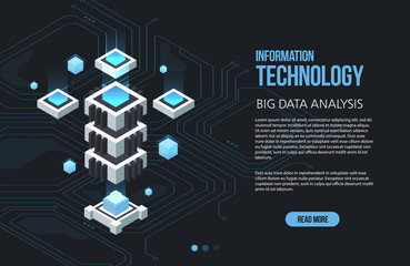 Aufkleber - concept of big data processing, isometric data center, vector information processing and storage. cr