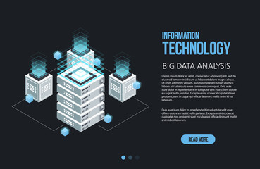 Aufkleber - concept of big data processing, isometric data center, vector information processing and storage. cr