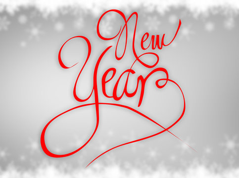 New year message against blurred fir tree background
