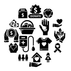 Poster - Charity icons set. Simple illustration of 16 charity vector icons for web