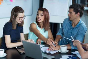 Aufkleber - Business executives discussing during meeting