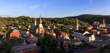 Looking Down On Churches And Historic Buildings In Montpellier, Vermont