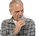 © Straight8Stock - Old man smoking Electronic Vapor Cigarette