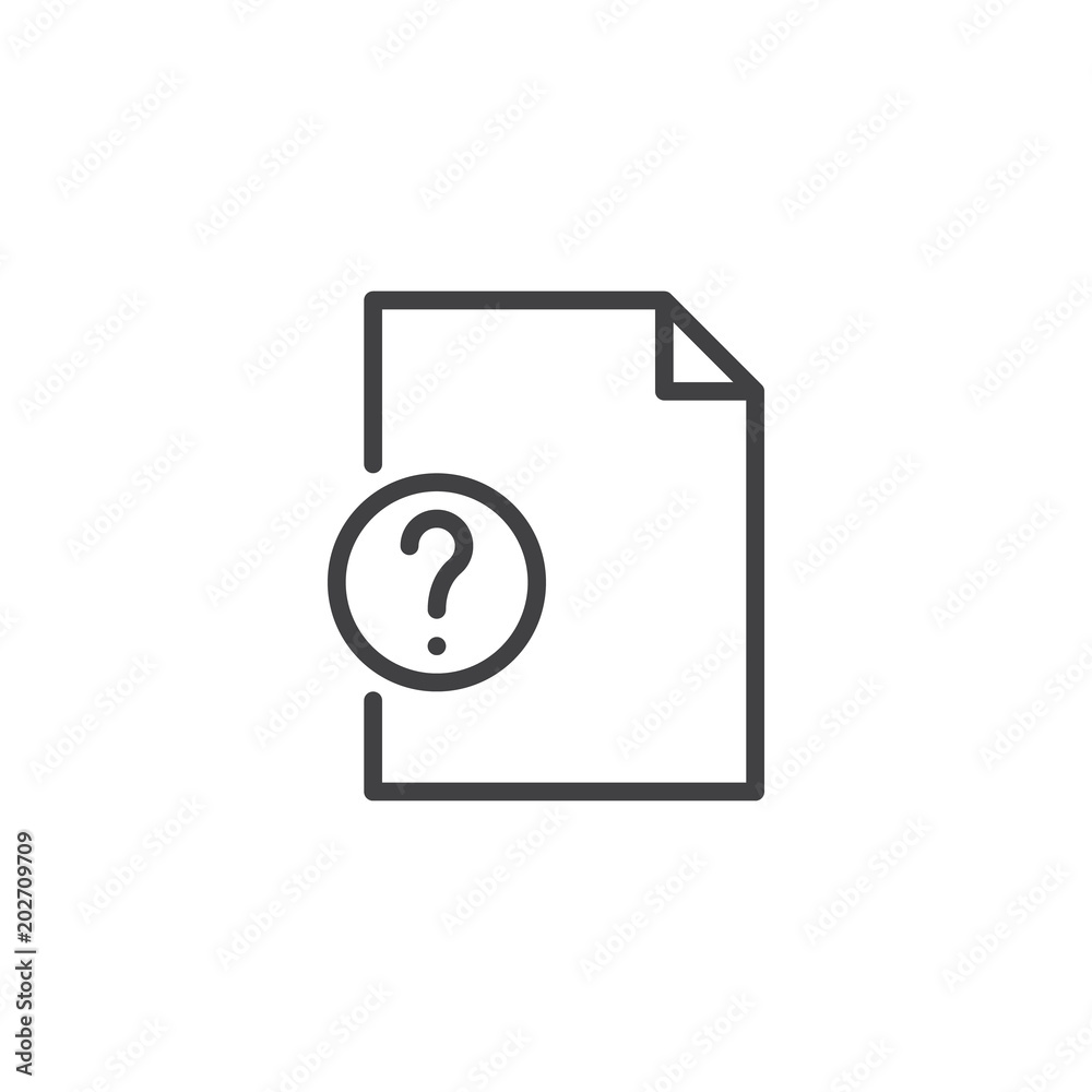 Unknown File Format outline icon. linear style sign for mobile concept ...