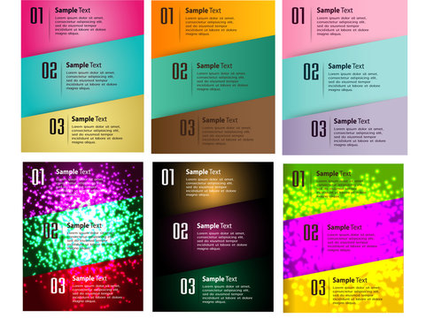 colorful modern text box template for website computer graphic technology and internet, numbers. Set of color frames for text or quotes. brochure. banner