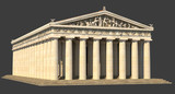 This is a 3d render of the Parthenon as it would have appeared around 400BC
