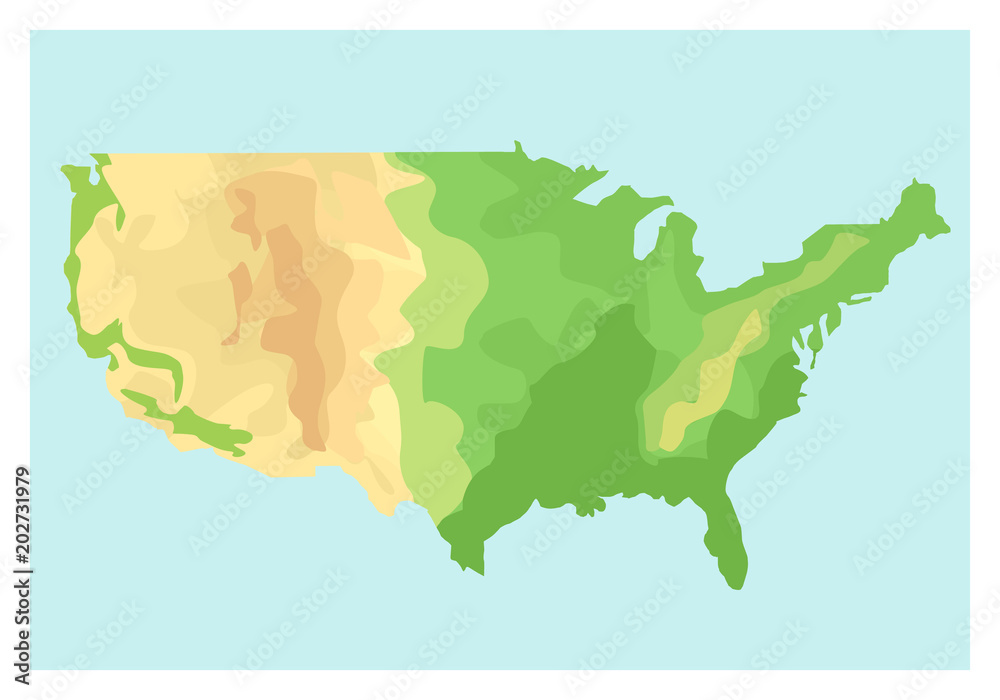 Map United States of America. Vector Illustration in Flat Style. EPS10 ...