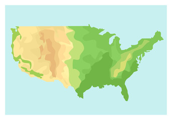 map united states of america. vector illustration in flat style. eps10.
