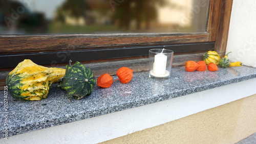 Herbstlich Dekoriertes Fenster Deko Herbst Kurbis Buy This Stock Photo And Explore Similar Images At Adobe Stock Adobe Stock