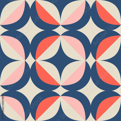 seamless retro pattern in scandinavian style with geometric elements Poster Mural XXL