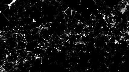 Poster - Milky Way. plexus business cinematic background. Place for text. Seamless loop.