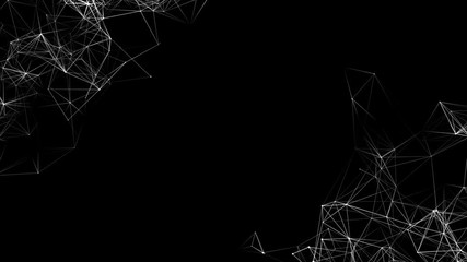 Poster - Transforming digital networks. plexus business cinematic background. Place for text. Seamless loop.