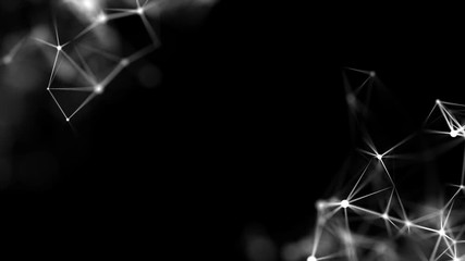 Poster - Kernels and processes. plexus business cinematic background. Place for text. Seamless loop.