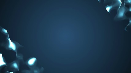 Poster - Smoothly flowing waves in the corners of the screen. Business cinematic background. Place for text. Dark blue background. Seamless loop.