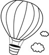 Black and White Hot Hair Balloon Vector illustration 