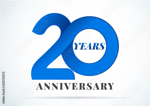 Cuadros en Lienzo 20 Years Anniversary,anniversary emblems 20 in anniversary concept template desi