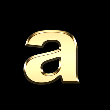 golden english letter a on black background - letters illustration
