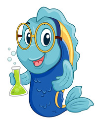 Poster - Fish Mascot Scientist Illustration