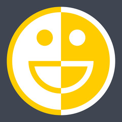 Wall Mural - Smiley emoticon icon or happy smiling face