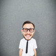 © vectorfusionart - Geeky businessman  against grey background
