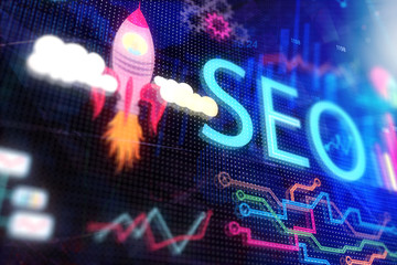 Fototapete - Creative SEO backdrop