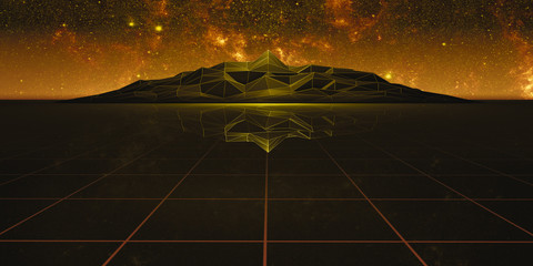 Wall Mural - brown polygonal landscape