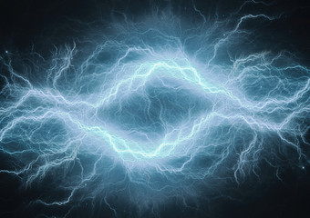 Wall Mural - blue lightning, abstract electrical background