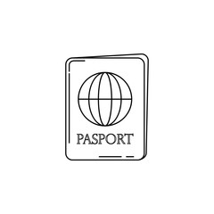 Poster - passport illustration. Element of airport for mobile concept and web apps. Thin line illustration of passport can be used for web and mobile. Premium icon