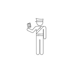 Poster - passport control illustration. Element of airport for mobile concept and web apps. Thin line illustration of passport control can be used for web and mobile. Premium icon