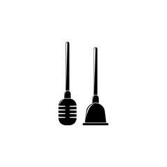 Poster - plunger and brush illustration. Element of a bathroom for mobile concept and web apps. Detailed plunger and brush illustration can be used for web and mobile. Premium icon