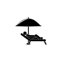 Poster - sunbathe under an umbrella icon. Element of holiday at sea illustration. Premium quality graphic design icon. Signs and symbols collection icon for websites, web design, mobile app