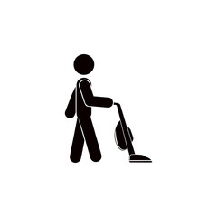 Poster - man vacuum cleaner icon. Element of cleaning and cleaning tools illustration. Premium quality graphic design icon. Signs and symbols collection icon for websites, web design