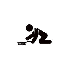 Poster - man cleans the floor icon. Element of cleaning and cleaning tools illustration. Premium quality graphic design icon. Signs and symbols collection icon for websites, web design