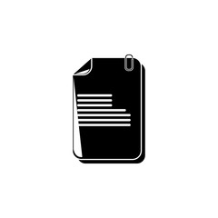 Poster - stapled paper clip icon. Element of education and science illustration. Premium quality graphic design icon. Signs and symbols collection icon for websites, web design, mobile app