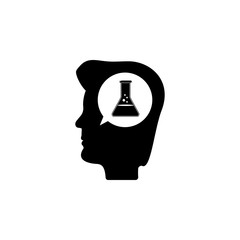 Poster - human head and laboratory test tubes icon. Element of education and science illustration. Premium quality graphic design icon. Signs and symbols collection icon for websites