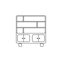 Poster - bookcase icon. Element of furniture for mobile concept and web apps. Thin line  icon for website design and development, app development. Premium icon