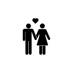 Poster - Couple holding hands and heart icon. Element of couples in love illustration. Premium quality graphic design icon. Signs and symbols collection icon for websites, web design