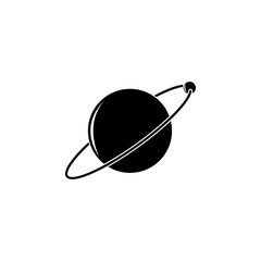 Poster - planet and companion icon. Element of space illustration. Premium quality graphic design icon. Signs and symbols collection icon for websites, web design, mobile app