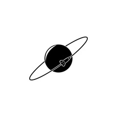 Poster - rocket into the circle of the earth icon. Element of space illustration. Premium quality graphic design icon. Signs and symbols collection icon for websites, web design