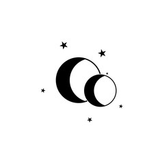 Poster - two moons icon. element of space illustration. premium quality graphic design icon. signs and symbol