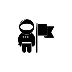 Poster - astronaut and flag icon. Element of space illustration. Premium quality graphic design icon. Signs and symbols collection icon for websites, web design, mobile app