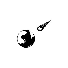 Poster - meteorite heading to earth icon. Element of space illustration. Premium quality graphic design icon. Signs and symbols collection icon for websites, web design, mobile app