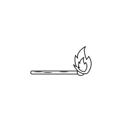 Poster - burning match illustration. Element of firefighter for mobile concept and web apps. Thin line illustration of burning match can be used for web and mobile. Premium icon