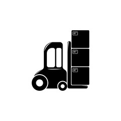 Poster - loader with boxes illustration. Element of a logistic for mobile concept and web apps. Detailed illustration of loader with boxes can be used for web and mobile. Premium icon