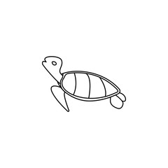 Poster - turtle illustration. Element of sea animal for mobile concept and web apps. Thin line turtle illustration can be used for web and mobile. Premium icon