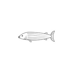 Poster - a fish illustration. Element of sea animal for mobile concept and web apps. Thin line a fish illustration can be used for web and mobile. Premium icon