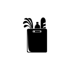 Poster - paper bag with products illustration. Element of shop and shopping for mobile concept and web apps. Detailed paper bag with products illustration can be used for web and mobile